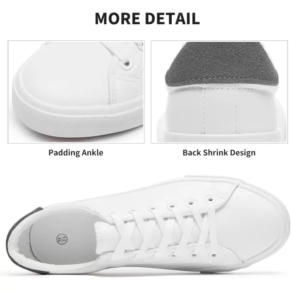 FRACORA Mens White Tennis Shoes Low Top Fashion Sneakers PU Leather Casual Shoe for Men