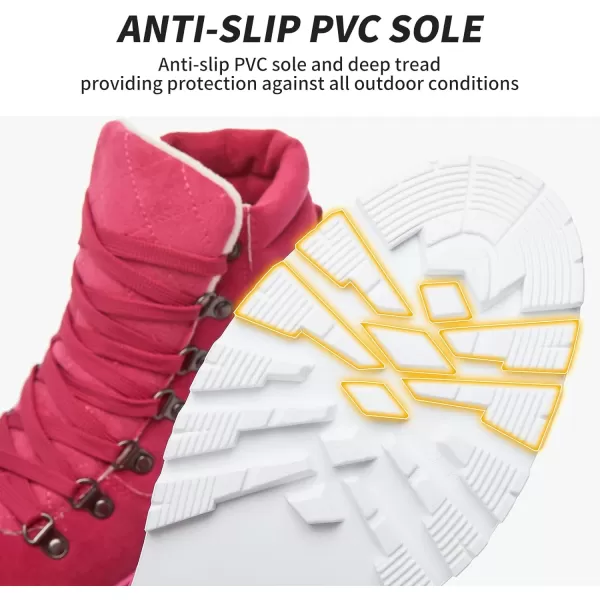 FRACORA Womens Combat Boots Lace Up Ankle Boots Winter Snow Boot Side Zipper Fashion Booties