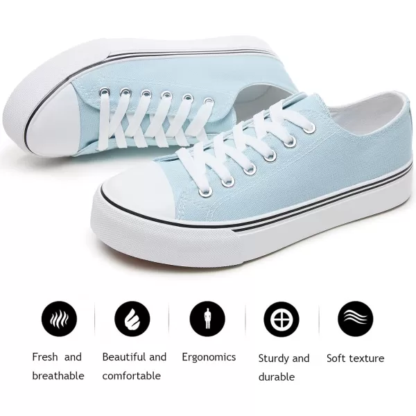 FRACORA Womens White Canvas Sneakers Low Top Canvas Shoes for Men Fashion Unisex Sneakers