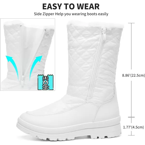 FRACORA Womens Winter Snow Boots Fur Lined Boots Side Zipper Mid Calf Boots for Women