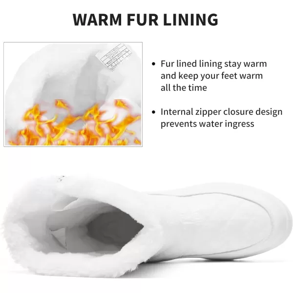 FRACORA Womens Winter Snow Boots Fur Lined Boots Side Zipper Mid Calf Boots for Women