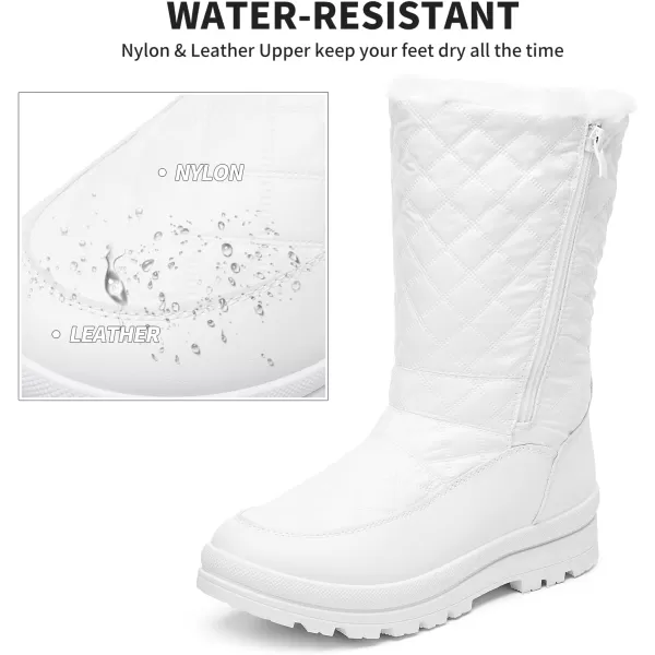 FRACORA Womens Winter Snow Boots Fur Lined Boots Side Zipper Mid Calf Boots for Women