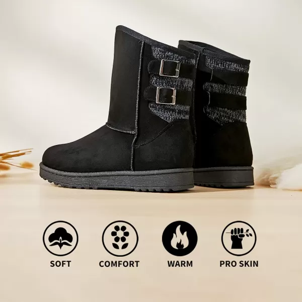 FRACORA Womens Winter Snow Boots Fur Lined Boots Winter Warm Mid Calf Boots for Women