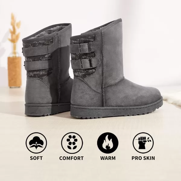 FRACORA Womens Winter Snow Boots Fur Lined Boots Winter Warm Mid Calf Boots for Women
