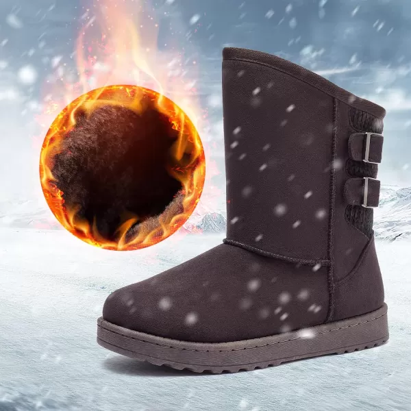 FRACORA Womens Winter Snow Boots Fur Lined Boots Winter Warm Mid Calf Boots for Women