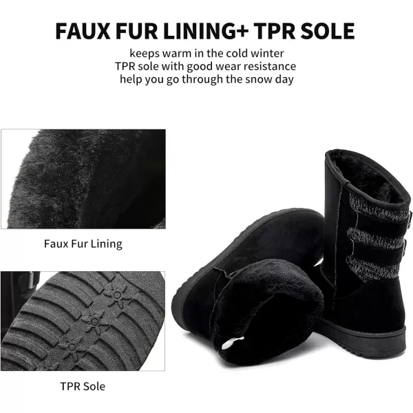 FRACORA Womens Winter Snow Boots Fur Lined Boots Winter Warm Mid Calf Boots for Women