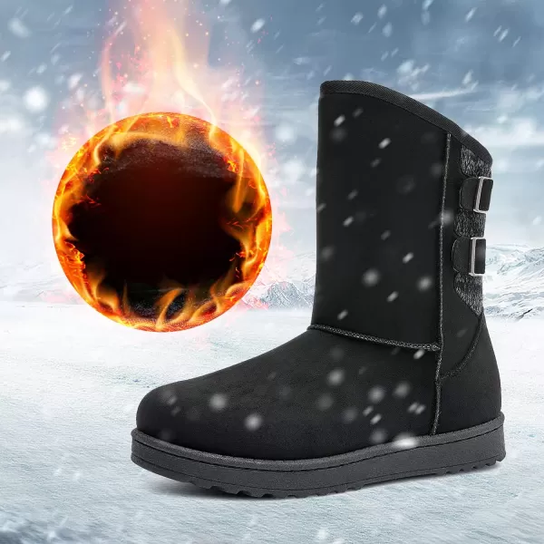 FRACORA Womens Winter Snow Boots Fur Lined Boots Winter Warm Mid Calf Boots for Women