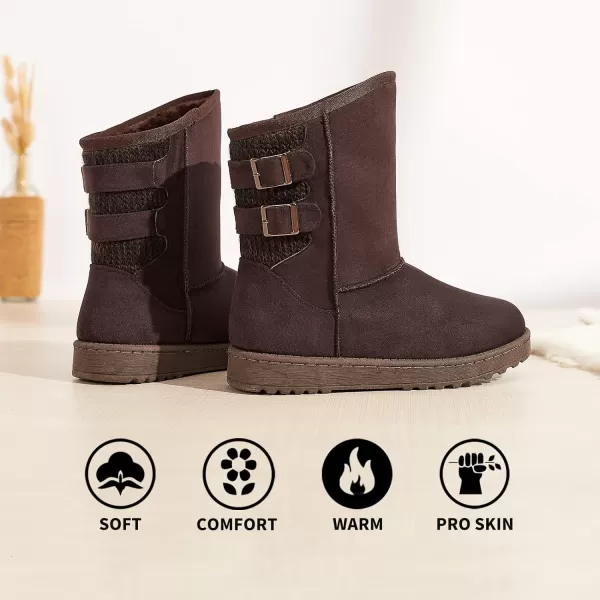 FRACORA Womens Winter Snow Boots Fur Lined Boots Winter Warm Mid Calf Boots for Women