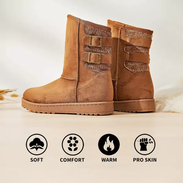 FRACORA Womens Winter Snow Boots Fur Lined Boots Winter Warm Mid Calf Boots for Women