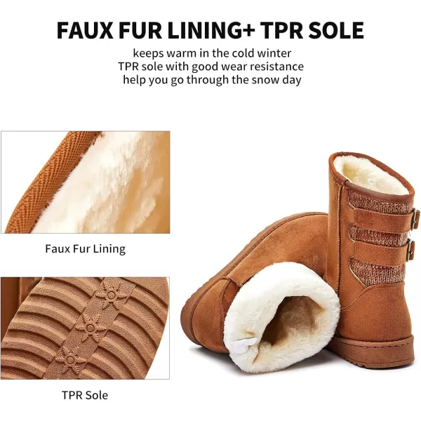 FRACORA Womens Winter Snow Boots Fur Lined Boots Winter Warm Mid Calf Boots for Women