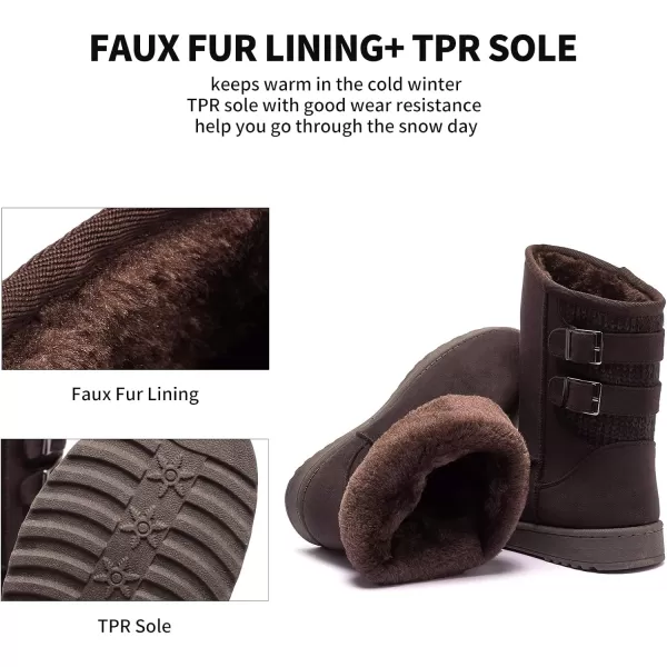 FRACORA Womens Winter Snow Boots Fur Lined Boots Winter Warm Mid Calf Boots for Women