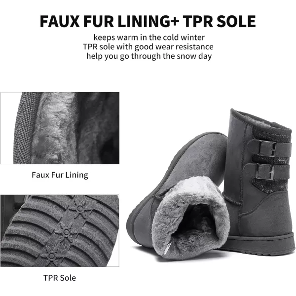 FRACORA Womens Winter Snow Boots Fur Lined Boots Winter Warm Mid Calf Boots for Women