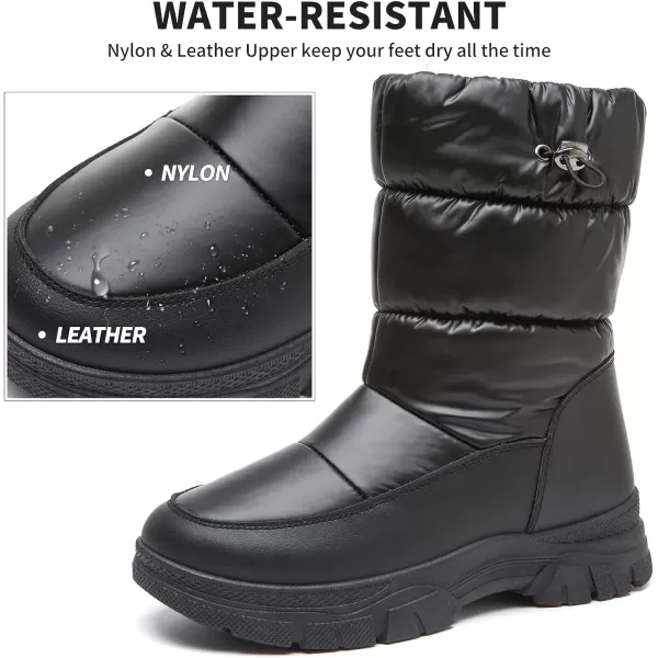 FRACORA Womens Winter Snow Boots Fur Lined Mid Calf Boots Warm Slip On Boots for Women