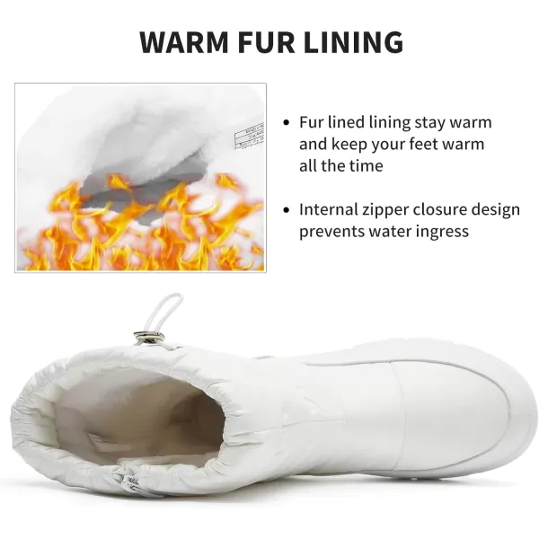 FRACORA Womens Winter Snow Boots Fur Lined Mid Calf Boots Warm Slip On Boots for Women