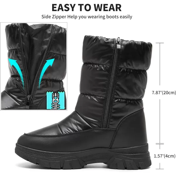 FRACORA Womens Winter Snow Boots Fur Lined Mid Calf Boots Warm Slip On Boots for Women