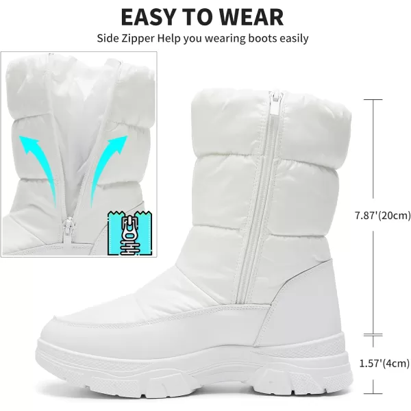 FRACORA Womens Winter Snow Boots Fur Lined Mid Calf Boots Warm Slip On Boots for Women