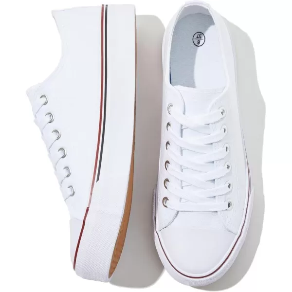 FRACORA Womens White Canvas Sneakers Low Top Canvas Shoes for Men Fashion Unisex Sneakers