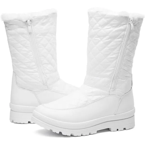 FRACORA Womens Winter Snow Boots Fur Lined Boots Side Zipper Mid Calf Boots for Women