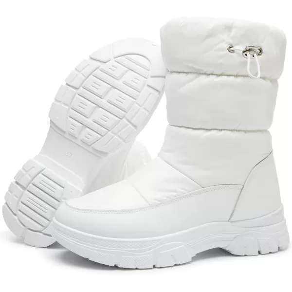 FRACORA Womens Winter Snow Boots Fur Lined Mid Calf Boots Warm Slip On Boots for Women