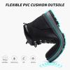 imageFRACORA Womens Ankle Boots Lace up Black Combat Boots Side Zipper Boots Antislip Winter Snow BootsAnkle BlackUS8