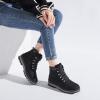 imageFRACORA Womens Ankle Boots Lace up Black Combat Boots Side Zipper Boots Antislip Winter Snow BootsAnkle BlackUS8