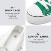 imageFRACORA Womens High Top Canvas Shoes White Black Platform Sneakers Lace Up Shoes for WomenGreen