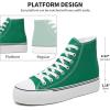 imageFRACORA Womens High Top Canvas Shoes White Black Platform Sneakers Lace Up Shoes for WomenGreen