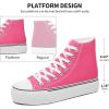 imageFRACORA Womens High Top Canvas Shoes White Black Platform Sneakers Lace Up Shoes for WomenHot Pink