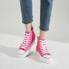 imageFRACORA Womens High Top Canvas Shoes White Black Platform Sneakers Lace Up Shoes for WomenHot Pink