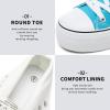imageFRACORA Womens High Top Canvas Shoes White Black Platform Sneakers Lace Up Shoes for WomenLake Blue