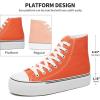 imageFRACORA Womens High Top Canvas Shoes White Black Platform Sneakers Lace Up Shoes for WomenOrange