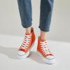 imageFRACORA Womens High Top Canvas Shoes White Black Platform Sneakers Lace Up Shoes for WomenOrange