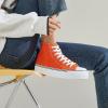 imageFRACORA Womens High Top Canvas Shoes White Black Platform Sneakers Lace Up Shoes for WomenOrange