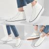 imageFRACORA Womens High Top Canvas Shoes White Black Platform Sneakers Lace Up Shoes for WomenWhiteWhite