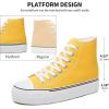imageFRACORA Womens High Top Canvas Shoes White Black Platform Sneakers Lace Up Shoes for WomenYellow