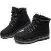 imageFRACORA Womens Ankle Boots Lace up Black Combat Boots Side Zipper Boots Antislip Winter Snow BootsAnkle BlackUS8
