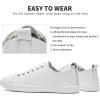imageFRACORA Womens Fashion Casual Shoes Low Top Leather Sneakers Non Slip ShoesWhiteUS8
