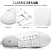 imageFRACORA Womens Fashion Casual Shoes Low Top Leather Sneakers Non Slip ShoesWhiteUS8