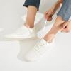 imageFRACORA Womens White Tennis Shoes Low Top PU Leather Sneakers Lace Up Walking ShoeOffwhite
