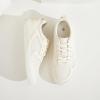 imageFRACORA Womens White Tennis Shoes Low Top PU Leather Sneakers Lace Up Walking ShoeOffwhite