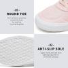 imageFRACORA Womens White Tennis Shoes Low Top PU Leather Sneakers Lace Up Walking ShoePink