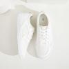 imageFRACORA Womens White Tennis Shoes Low Top PU Leather Sneakers Lace Up Walking ShoeWhite