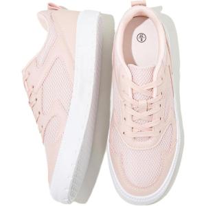 imageFRACORA Womens White Tennis Shoes Low Top PU Leather Sneakers Lace Up Walking ShoePink