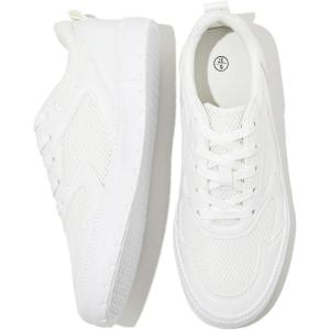 imageFRACORA Womens White Tennis Shoes Low Top PU Leather Sneakers Lace Up Walking ShoeWhite