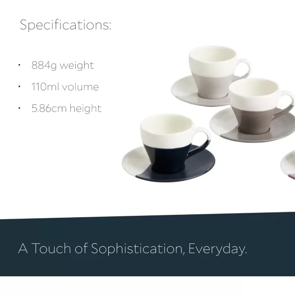 Royal Doulton Coffee Studio Cappuccino Cup &amp; Saucer Set, 1 Count , Gray