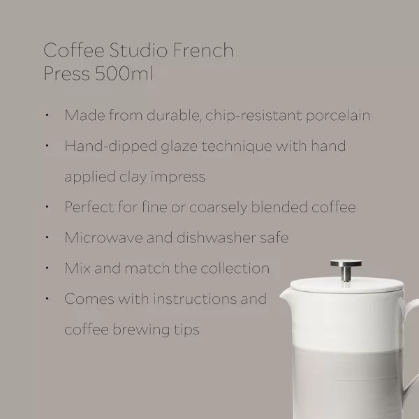 Royal Doulton Coffee Studio French Press, Grey, 50 oz