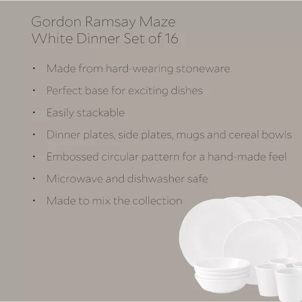 Royal Doulton Exclusively for Gordon Ramsay Maze Dark Grey 16-Piece Dinnerware Set