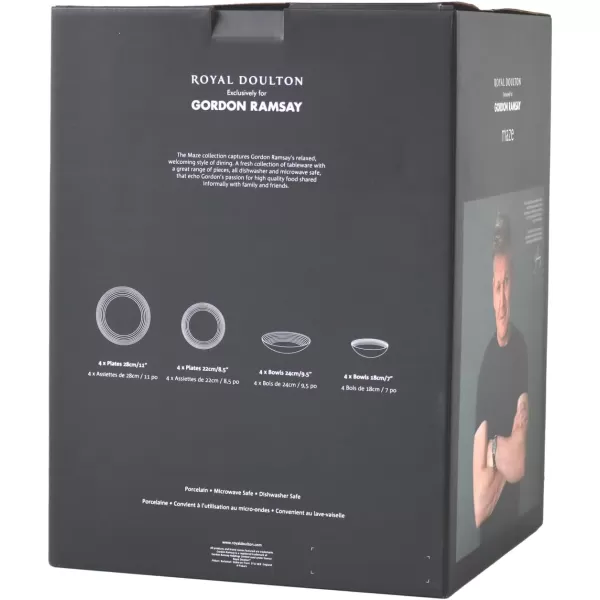 Royal Doulton Exclusively for Gordon Ramsay Maze Denim Line 16-Piece Dinnerware Set White