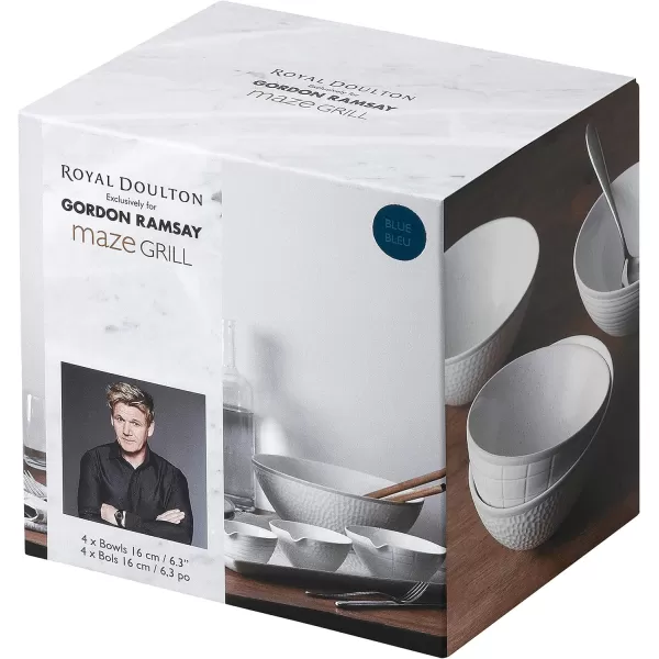 Royal Doulton Exclusively for Gordon Ramsay Maze Grill White Bowls, 6", White, Set of 4