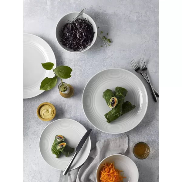 Royal Doulton Exclusively for Gordon Ramsay Maze Light Grey Dinnerware Set, Light Grey, 12-Piece